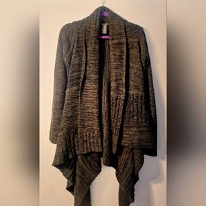 Dex Women's Draped Cardigan Sweater - Dark Olive Green